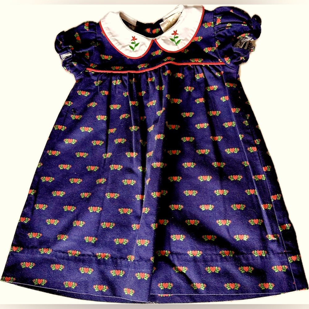 BEAUFORT BONNETT holly day dress a kind heart navy red hearts white collar S:4T